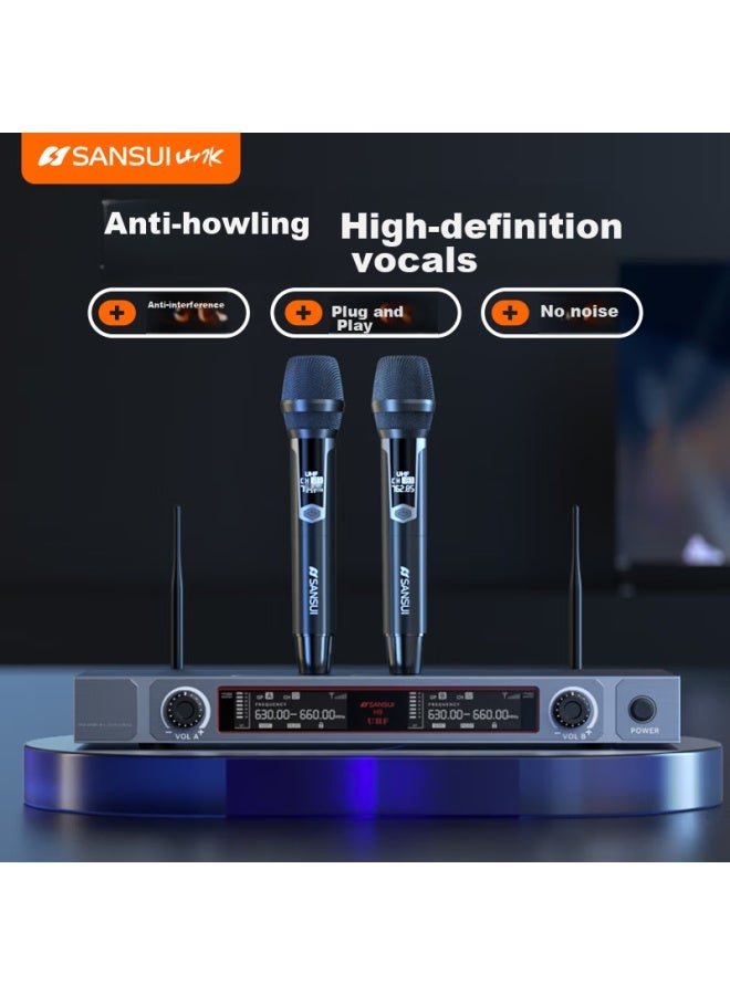 Sansui H9 Wireless Microphone System, Professional Teaching And Performance Microphones, Conference And Stage Hosting Microphones, Ktv And Home Karaoke Receiver, Handheld - Image 4