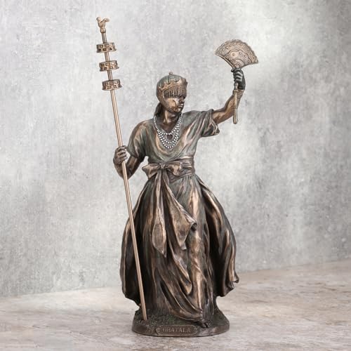 UNICORN STUDIO 12 Inch Obatala The Creator Orisha Santeria Yoruba Cold Cast Resin Bronze Finish Sculpture - Image 5