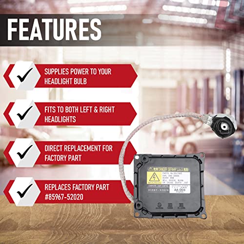 AA Ignition HID Ballast with Ignitor - Xenon Headlight Control Unit - Replaces 85967-52020, 81107-30D30, DDLT003, KDLT003 - Compatible with Toyota & Lexus Vehicles - Prius, Avalon, IS250, IS350, GS350, GS450h - Image 2