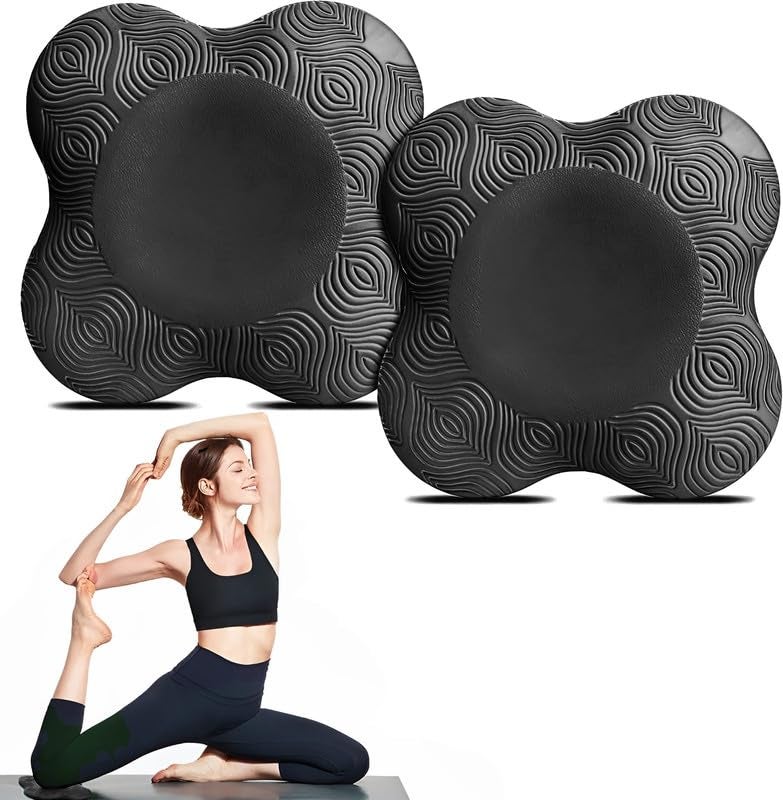 HOMEGALLEY Yoga Knee Pad for Exercise Elbow Cushion Pad Premium EVA Material for Yoga, Meditation, Pilates, Exercise & Workout Knee Cushion For Yoga Extra Cushion- Set of 2, 20 Cm, Black - Image 2
