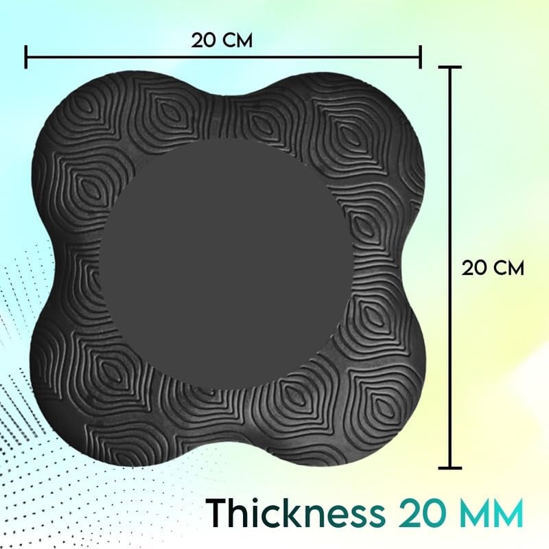 HOMEGALLEY Yoga Knee Pad for Exercise Elbow Cushion Pad Premium EVA Material for Yoga, Meditation, Pilates, Exercise & Workout Knee Cushion For Yoga Extra Cushion- Set of 2, 20 Cm, Black - Image 3