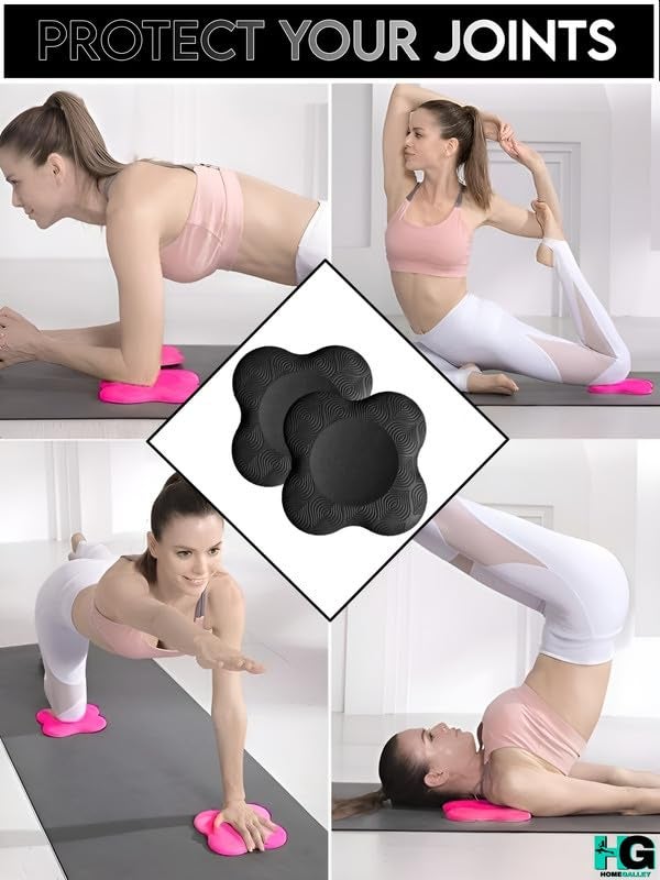 HOMEGALLEY Yoga Knee Pad for Exercise Elbow Cushion Pad Premium EVA Material for Yoga, Meditation, Pilates, Exercise & Workout Knee Cushion For Yoga Extra Cushion- Set of 2, 20 Cm, Black - Image 5