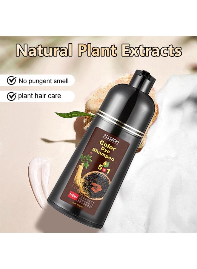 Ztazaki 5-in-1 Hair Color Dye Shampoo – Natural, Instant Gray Coverage Black - Image 2
