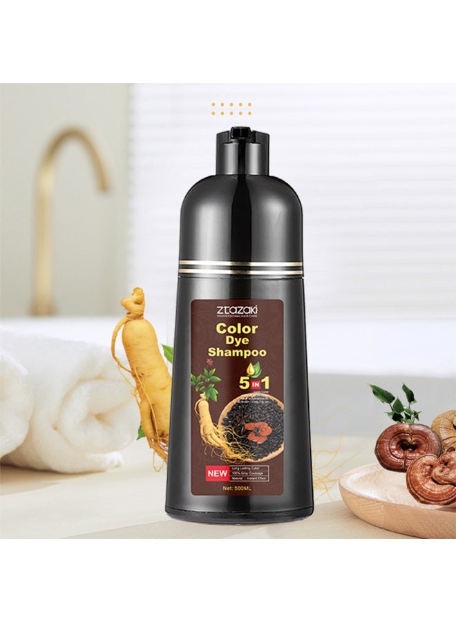Ztazaki 5-in-1 Hair Color Dye Shampoo – Natural, Instant Gray Coverage Black - Image 3