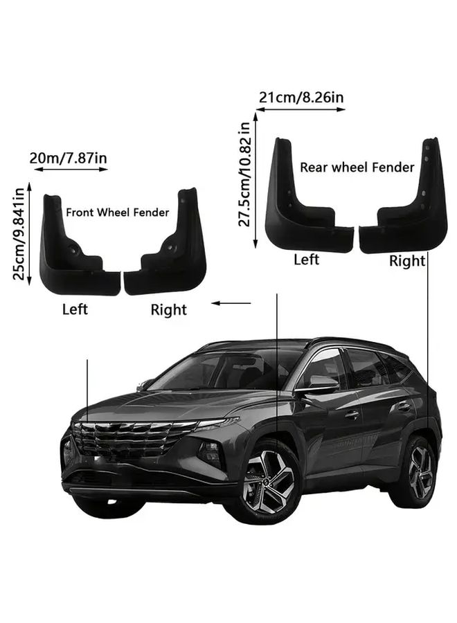 4pcs Black Front And Rear Plastic Mudguards For Hyundai Tucson 2021 2024 American Edition Car Mudguard Accessories - Image 2