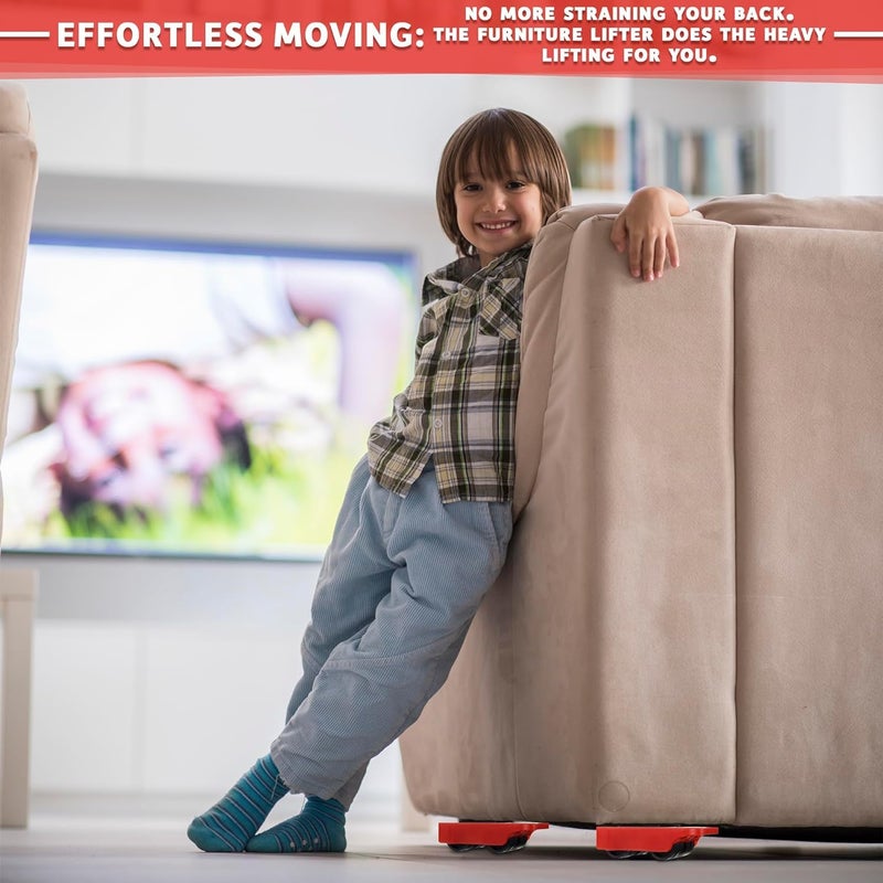 Home Stuffs HOME STUFFS Furniture Lifter Mover Tool Set Heavy Duty Furniture Lifter Mover Tool Set Furniture Moving Roller Wheel Set for Washing Machines FridgeSofa Wardrobes Adjustable Height  - Image 5