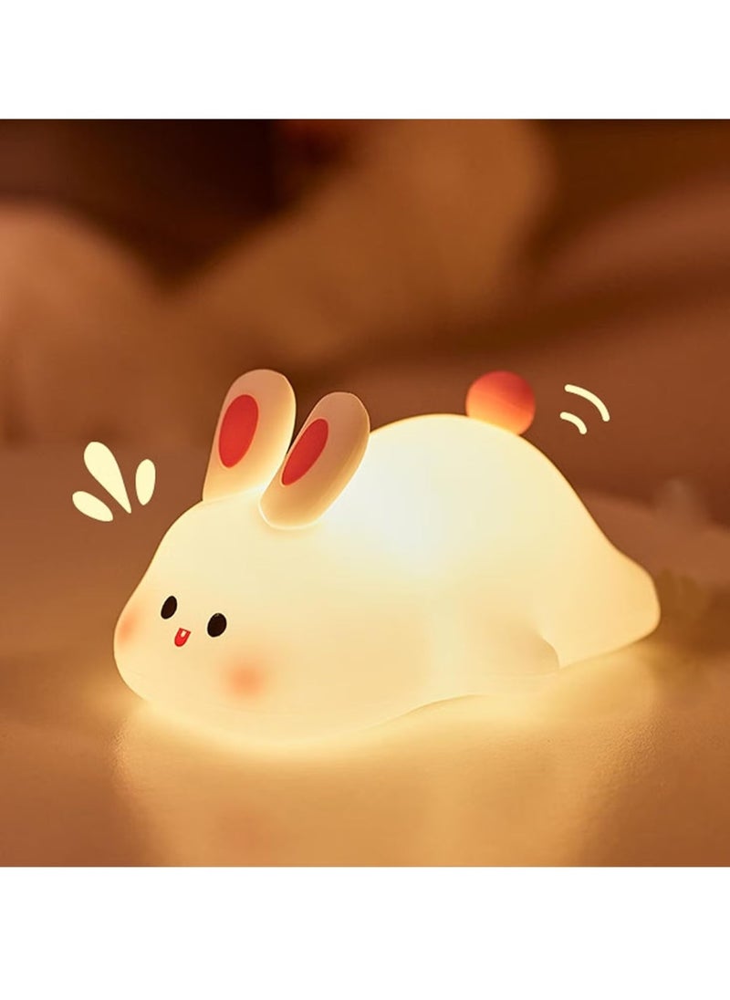 ELTRAZONE Big Face Rabbit Light – Cute Night Light for Kids, Rabbit LED Bedside Lamp, Rechargeable Nursery Night Light for Boys & Girls, Soft Glow Yellow Bunny Lamp, Perfect Gift for Children - Image 4