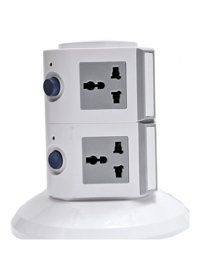 NIBEMINENT 8-Way Multi Socket Extension Cord White/Grey - Image 2