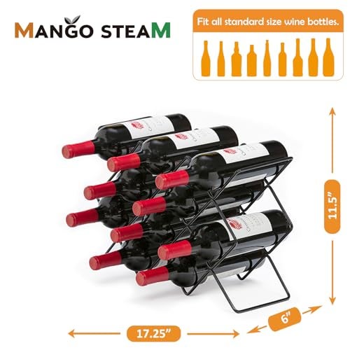 Mango Steam 10 Bottle Countertop Wine Rack (Black) - Image 5