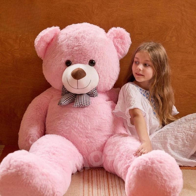 MOSU Giant Teddy Bear 6 Feet Big Pink Stuffed Animal Stuffed Bears, Valentines Teddy Bear Gift for Women Girlfriend Boyfriend, Soft Lifesize Bear Plush for Girl Boy, Plush Gift for Kids (6 Feet) - Image 4