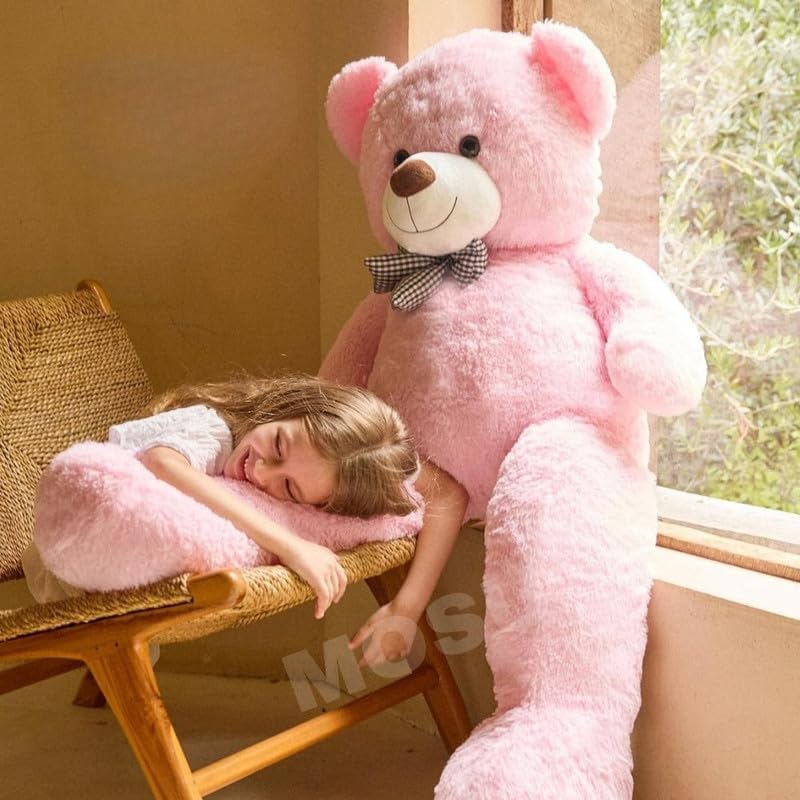 MOSU Giant Teddy Bear 6 Feet Big Pink Stuffed Animal Stuffed Bears, Valentines Teddy Bear Gift for Women Girlfriend Boyfriend, Soft Lifesize Bear Plush for Girl Boy, Plush Gift for Kids (6 Feet) - Image 5