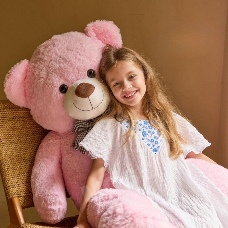 MOSU Giant Teddy Bear 6 Feet Big Pink Stuffed Animal Stuffed Bears, Valentines Teddy Bear Gift for Women Girlfriend Boyfriend, Soft Lifesize Bear Plush for Girl Boy, Plush Gift for Kids (6 Feet) - Image 3