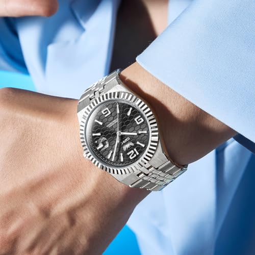 OPK Watch for Men Silver Black Business Large Analog Quartz Stainless Steel Day Date Waterproof Luminous Casual Wrist Watches - Image 3
