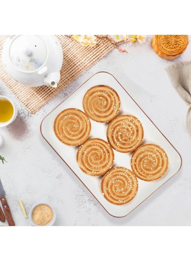 R-kay 8 x 11 Plastic Serving Tray (White and Rose Gold Rim) - Image 3