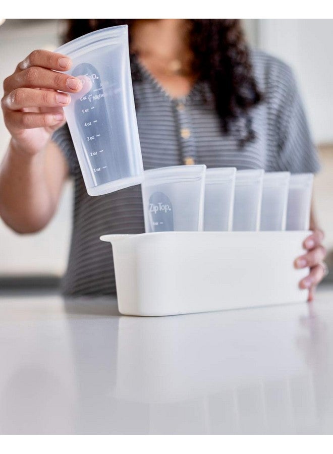 Zip Top Reusable 100% Silicone Breast Milk Storage Bags That Stand Up Stay Open and Zip Shut, Made in The USA - Set of 2 Bags - Image 5
