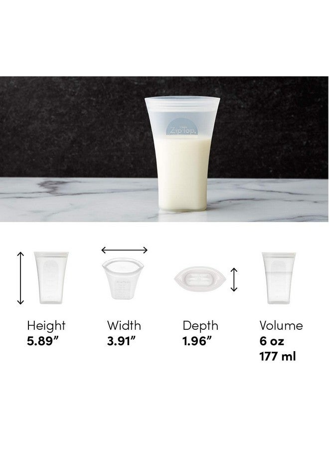 Zip Top Reusable 100% Silicone Breast Milk Storage Bags That Stand Up Stay Open and Zip Shut, Made in The USA - Set of 2 Bags - Image 3