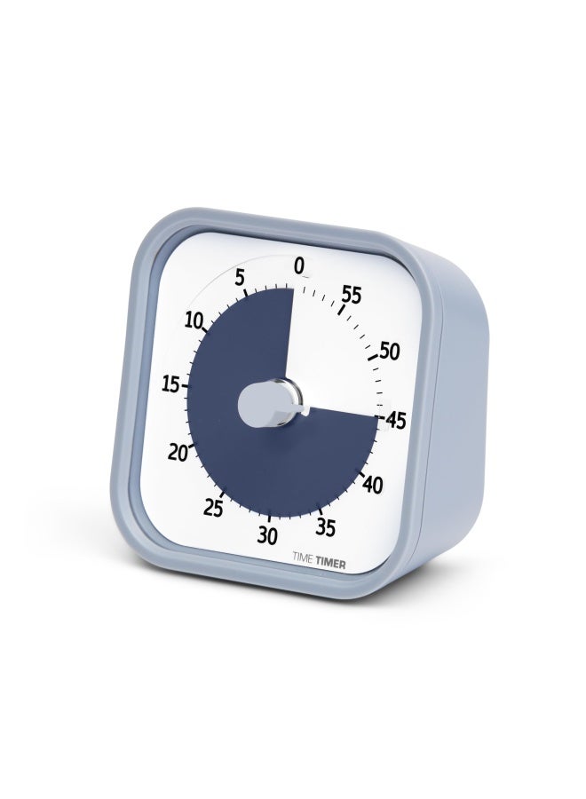 Time Timer تايم تايمر مود المنزل - مؤقت بصري للأطفال لمدة 60 دقيقة - لأدوات الدراسة في المنزل ومؤقت لمكتب الأطفال ومكتب العمل والاجتماعات مع تشغيل صامت باللون الرمادي الفاتح - Image 1