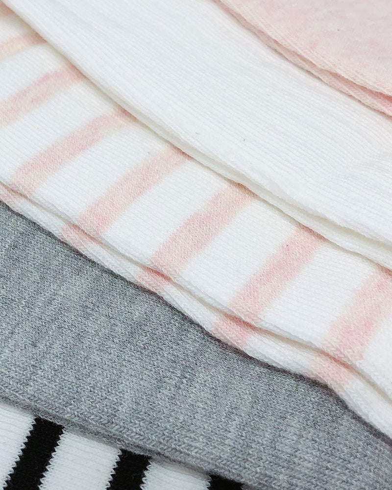 Bowbear 5 Pair Baby and Toddler Leg Warmers, Happy Legs Pink & Gray - Image 2