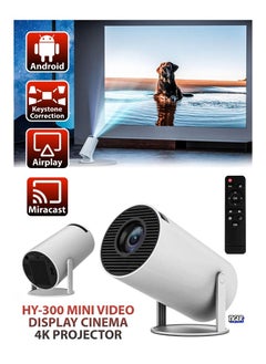 JAJEEK 120ANSI Lumens HD Smart Projector – Android 11, Portable Mini Cinema, 130 Inches Screen Display, 4K Home Movie Theater, Gaming, Video Presentations, 180° Rotating Screen, Mobile Phone Projection  - Image 1