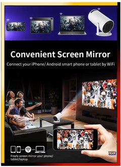 JAJEEK 120ANSI Lumens HD Smart Projector – Android 11, Portable Mini Cinema, 130 Inches Screen Display, 4K Home Movie Theater, Gaming, Video Presentations, 180° Rotating Screen, Mobile Phone Projection  - Image 4
