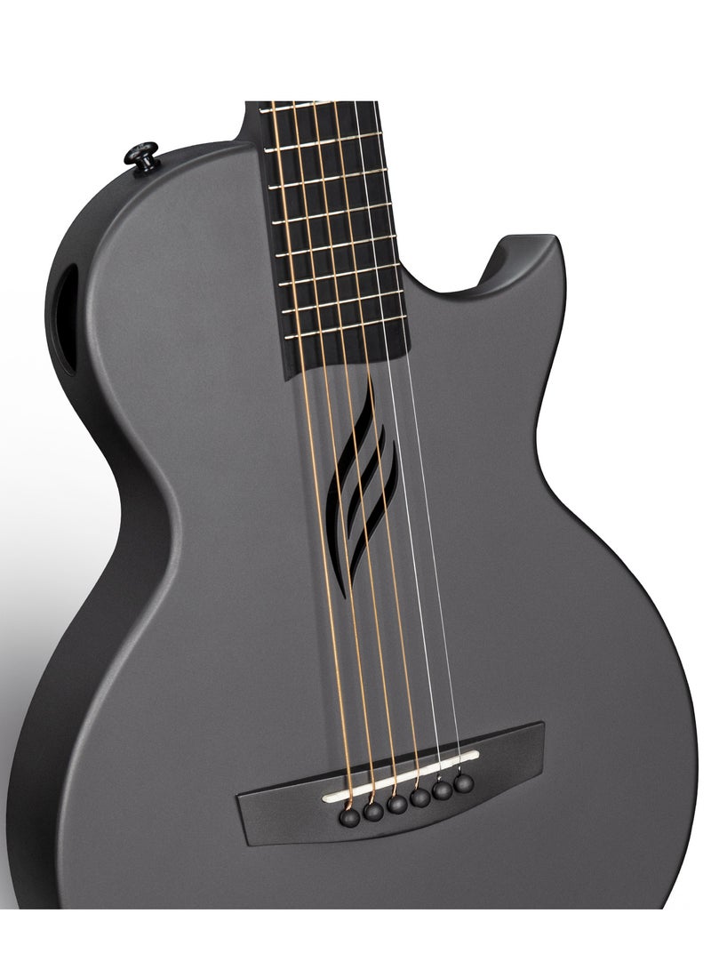 Enya Nova Go Carbon Fiber Acoustic Guitar 1/2 Size Beginner Adult Travel Acustica Guitarra w/Starter Bundle Kit of Colorful Packaging, Acoustic Guitar Strap, Gig Bag, Cleaning Cloth, String(Black) - Image 5