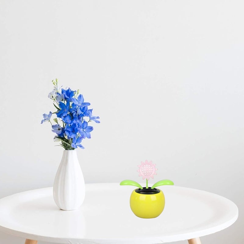 Welecom 4 Solar Dancing Sunflower Toy Solar Powered Dancing Ladybug in Colorful Pots Swinging Butterfly Flip Flap Animated Bobblehead Dancer Window Sun Catcher Car Dashboard Decor Portable Suncatchers - Image 4