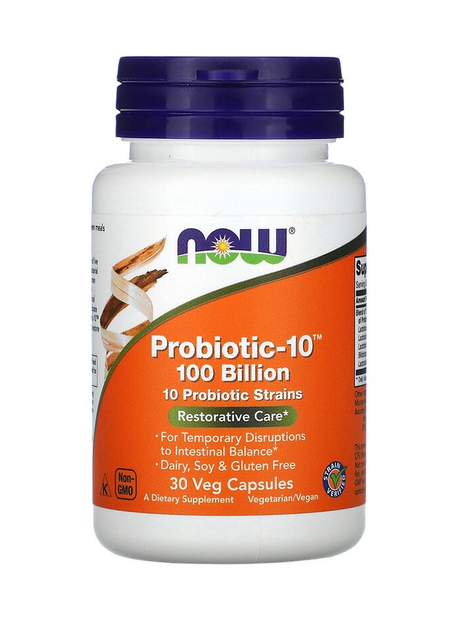 Now Foods Probiotic-10 100 Billion Dietary Supplement - 60 Veg Capsules - Image 1