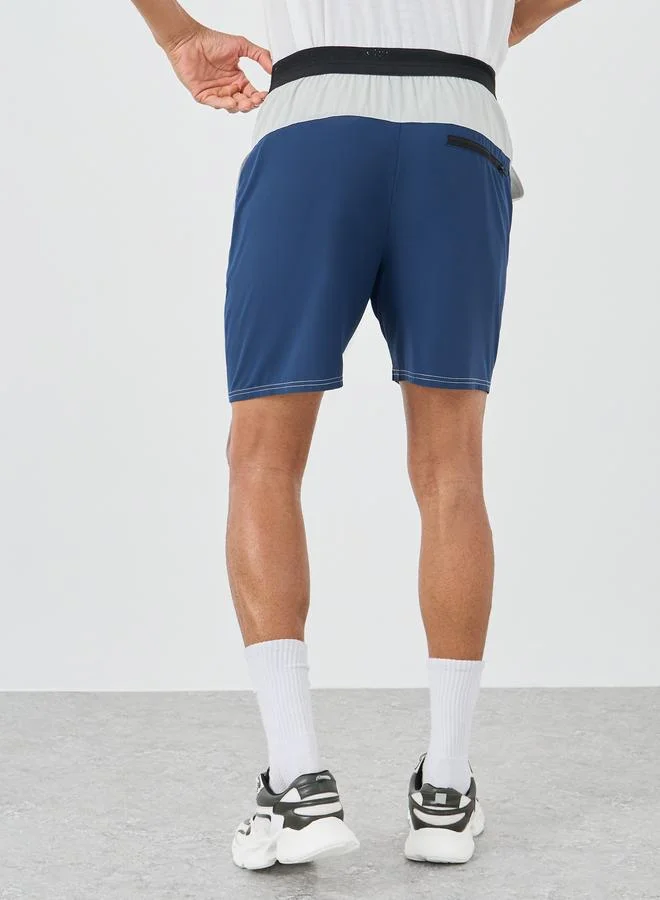 Styli Active Color Block Regular Fit 7inch Shorts
