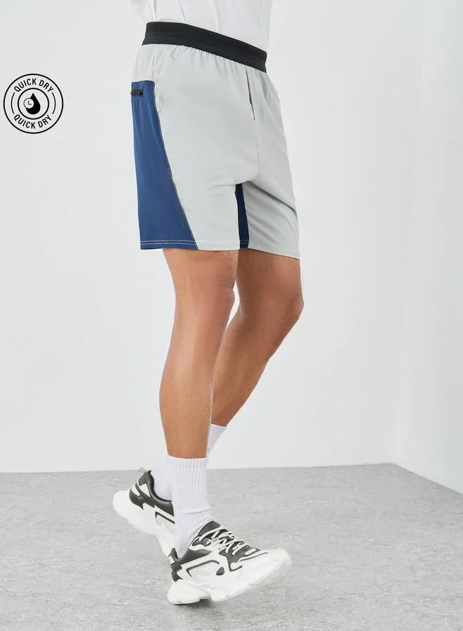 Styli Active Color Block Regular Fit 7inch Shorts
