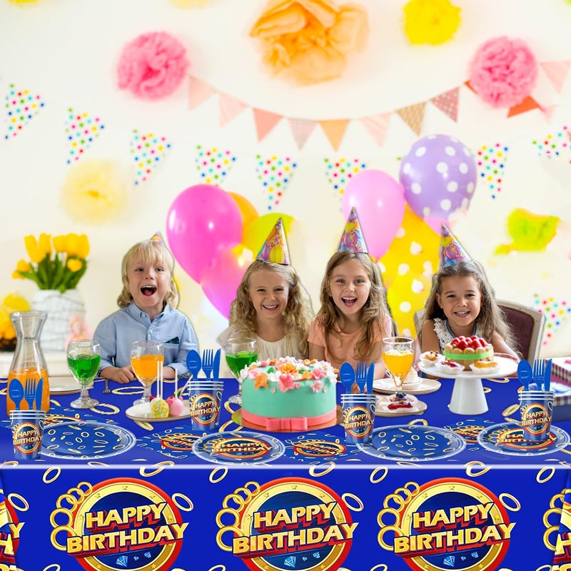 Shunhong 81Pcs Cartoon Blue Hedgehog Birthday Party Supplies,Blue Hedgehog Set Tableware Plates Napkins Cups Knives Spoons Forks - Image 4