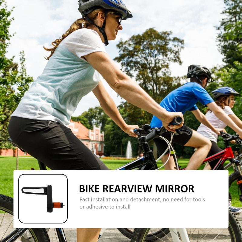 Foldable Bike Handlebar Rearview Mirror Black Adjustable Wide Angle for Mountain Road Bikes - Image 4