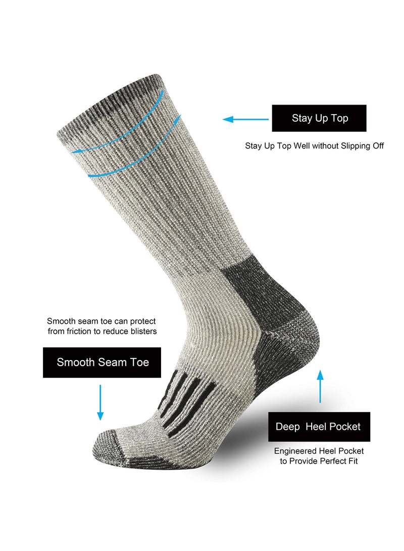 4 Pairs of Merino Wool Socks, Merino Warm Socks for Men and Women, Breathable Warm Wool Cushion Crew Socks, Middle Length Moisture Wicking Wool Socks for Hiking, Running, Skiing - Image 3