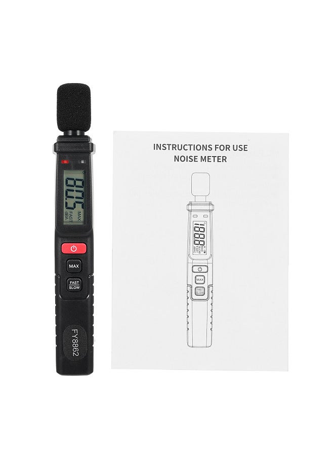 Lepmerk FY8862 Pen Type Digital Noise Meter 30db-130db Decibel Meter LCD Display Sound Level Meter Professional High-Precision Noise Tester Handheld Sound Detector Household Noise Measuring Instrument  - Image 3