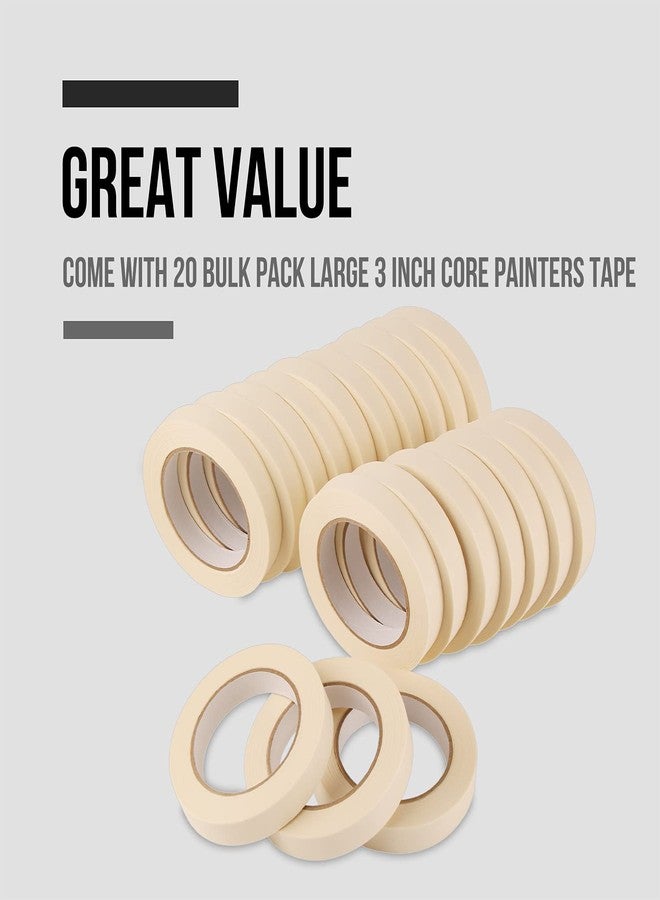 Lichamp Masking Tape 3/4 inch, 20 Pack General Purpose Masking Tape Bulk Multipack for Basic Use, 3/4 inch x 55 Yards x 20 Rolls (1100 Total Yards) - Image 5