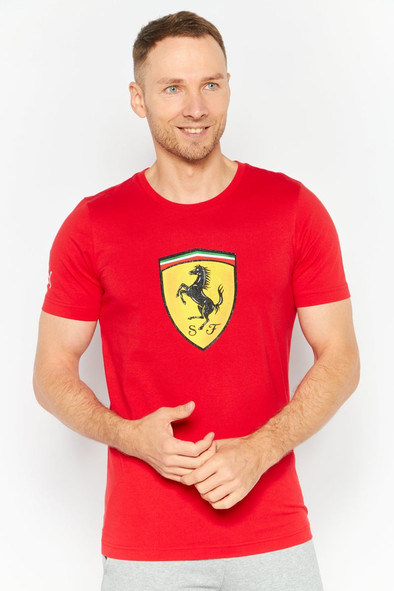 Puma x Scuderia Ferrari Men Sportswear Fit Short Sleeve Outdoor T Shirt, Red - Image 1