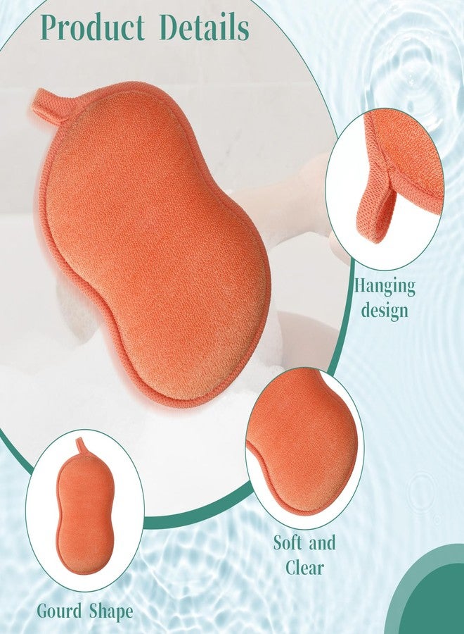 Tweruna 2 PCS Baby Sponge for Bathing, Soft Absorbent Baby Bath Sponge, Exfoliating Shower Sponge for Body, Bath Sponges Loofah for Infants Men Women Body All Skin Type(Green, Orange) - Image 3