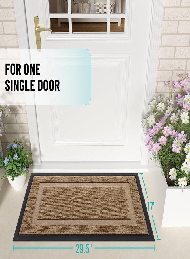 OLANLY Front Door Mat Indoor Outdoor Entrance, Waterproof All-Season, All-Weather Doormat, Sturdy Natural Rubber, Fade Resistant, Low Profile, Easy Clean Patio Porch Entryway Mat, 29.5x17, Light Brown - Image 3