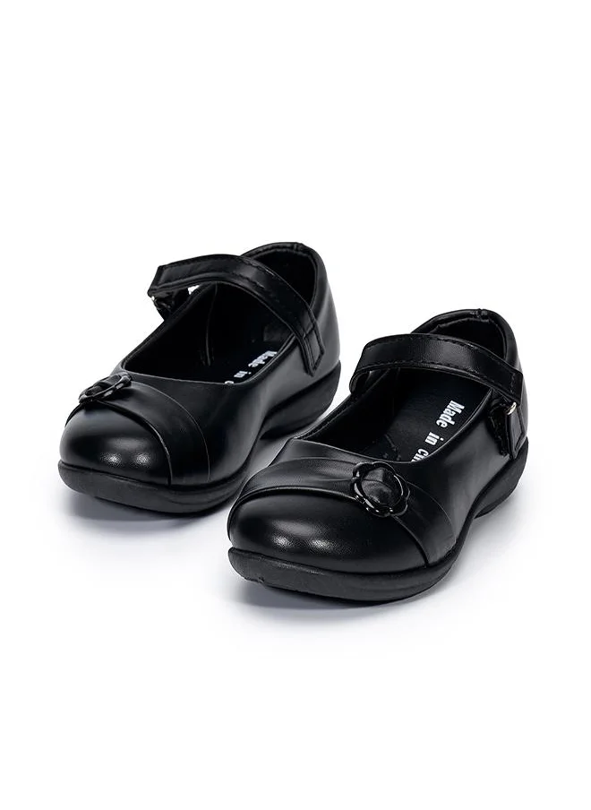 babyqlo Girls Black Mary Jane School Shoes with Buckle