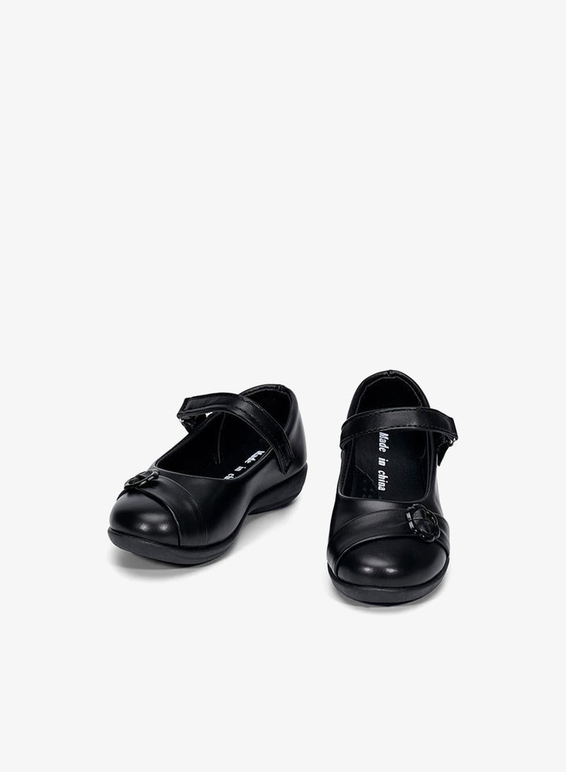 babyqlo Girls Black Mary Jane School Shoes with Buckle - Image 5