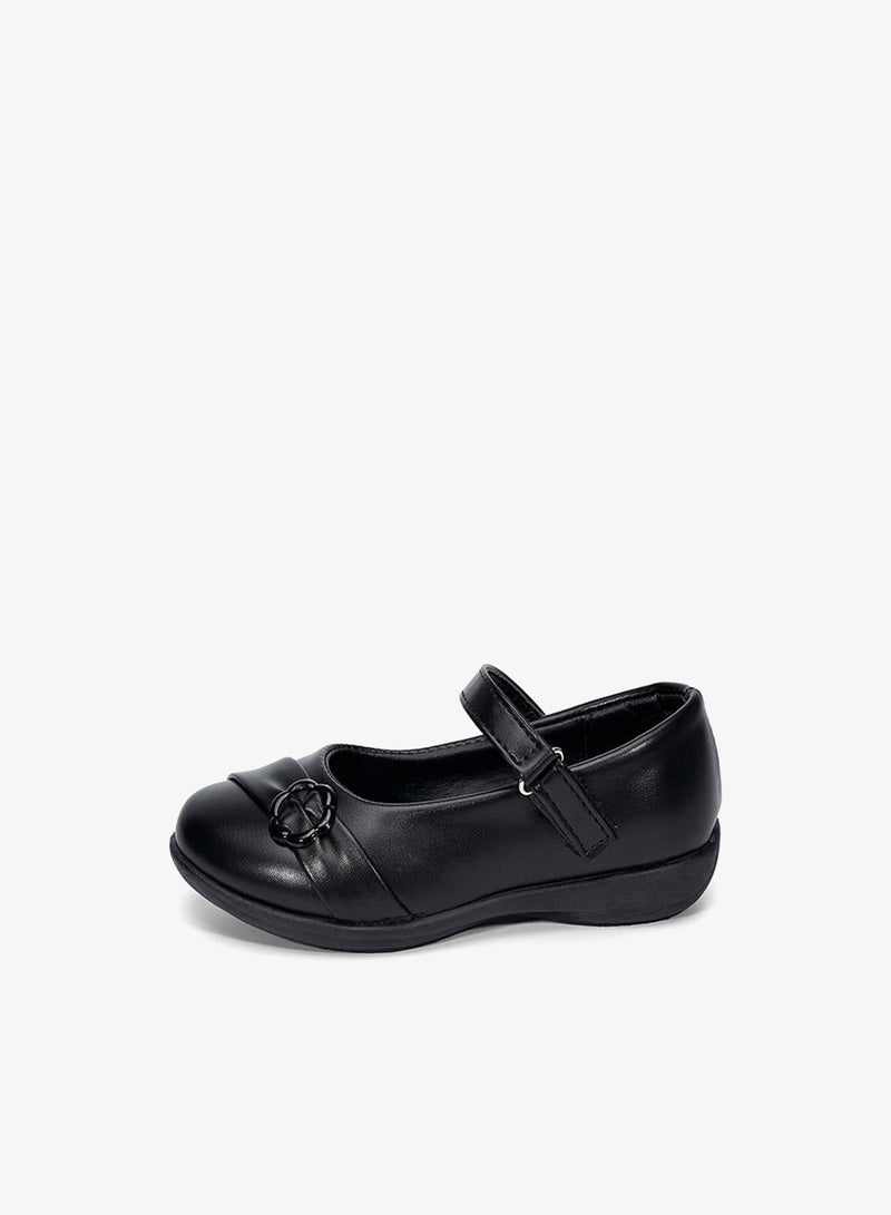 babyqlo Girls Black Mary Jane School Shoes with Buckle - Image 4