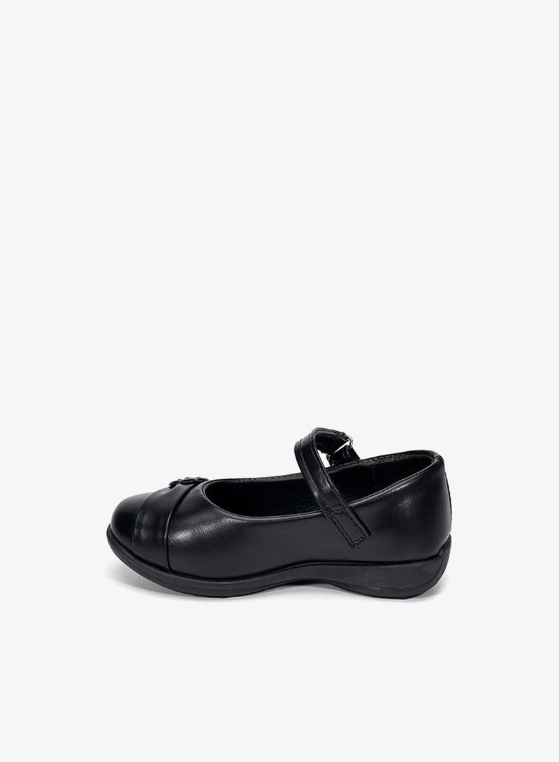 babyqlo Girls Black Mary Jane School Shoes with Buckle - Image 3