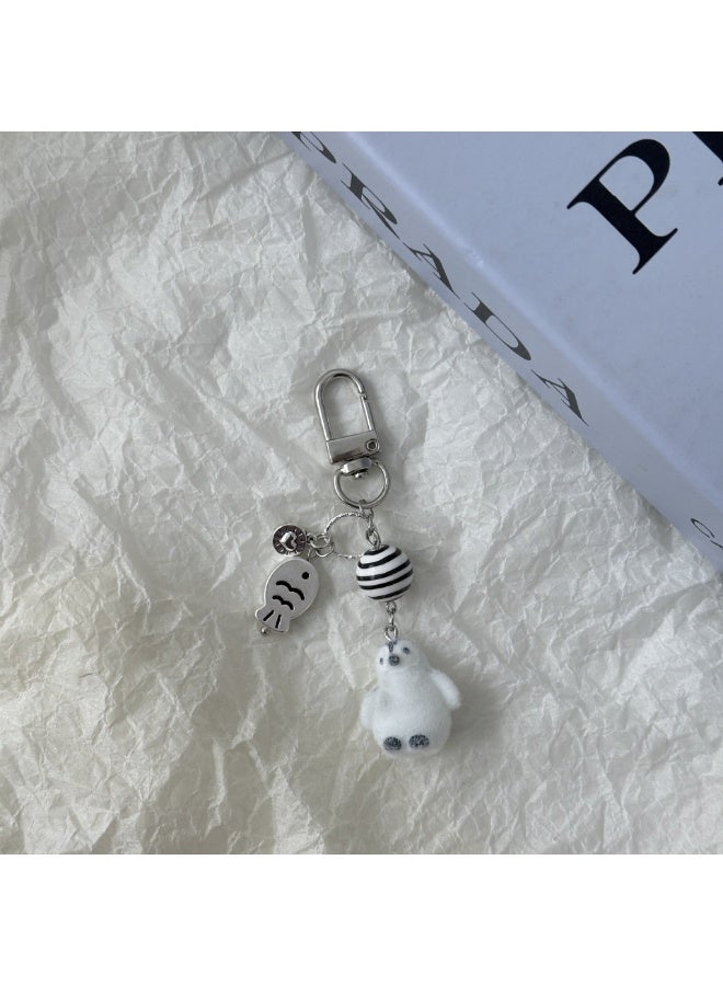 NIBEMINENT Phone Charm/ Chain Strap for Women Girls, Cute Flocked Small Animals Cell Phone Case Lanyard Wrist Strap