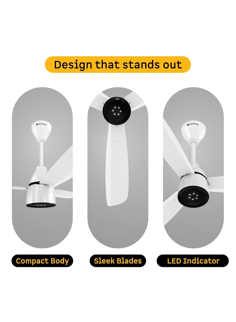 atomberg Renesa Enzel 900mm Newly Launched BLDC Ceiling Fan with Remote | BEE 5 star | High Air Delivery | LED Speed Indicator | Low Noise | Sleek Design | Power Saving | 3 Year Warranty | Gloss White - Image 3