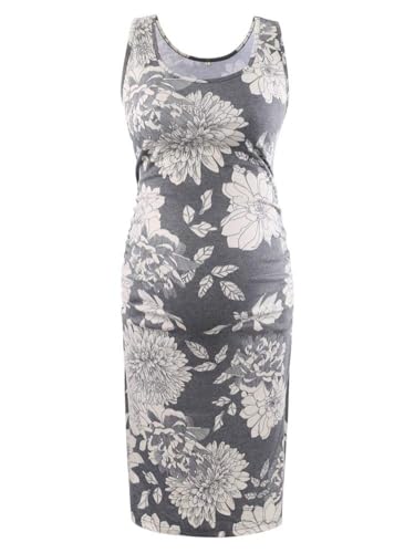 Liu & Qu Women's Maternity Sleeveless Tank Dresses Side Ruching Bodycon Dress for Daily Wearing or Baby Shower - Image 2
