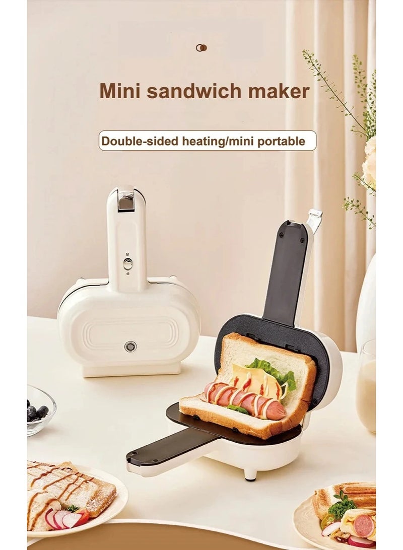 أفس صانعة سندويشات ومحمصة خبز فاخرة بقوة 700 واط، لون أبيض، تحكم تلقائي في درجة الحرارة، مؤشر LED ذكي، طلاء مانع للالتصاق - Image 1