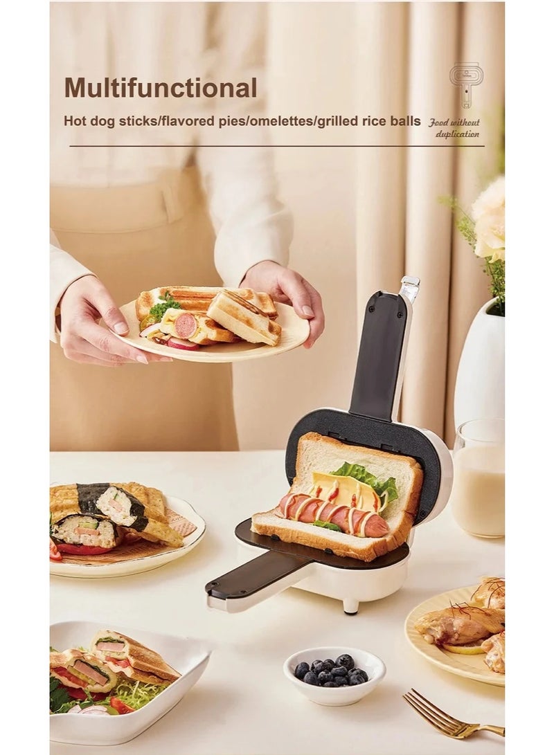 أفس صانعة سندويشات ومحمصة خبز فاخرة بقوة 700 واط، لون أبيض، تحكم تلقائي في درجة الحرارة، مؤشر LED ذكي، طلاء مانع للالتصاق - Image 2