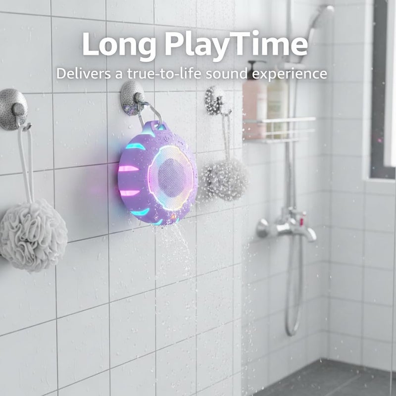 HEYSONG High Waterproof Bluetooth Altabluetooth, IPX7 Mini Alta Shower with High Definition Sound, LED Light, Floating, Lightweight Portable Speakers for Travel, Pool, Beach, Kayak - Image 4