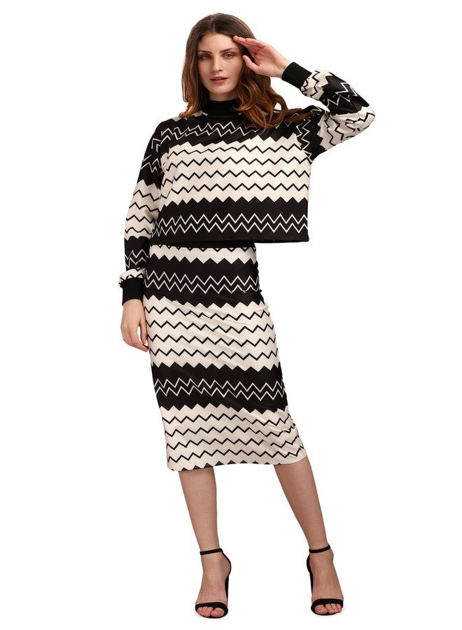 PURVAJA Women's Midi Dress (Maxi-037-Zigzag-M_Beige_M) - Image 5
