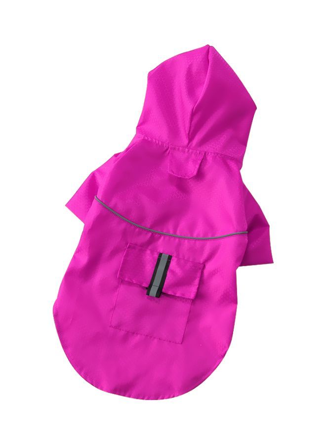 NIBEMINENT Reflective Pet Raincoat With Hoodie Pink/Grey 