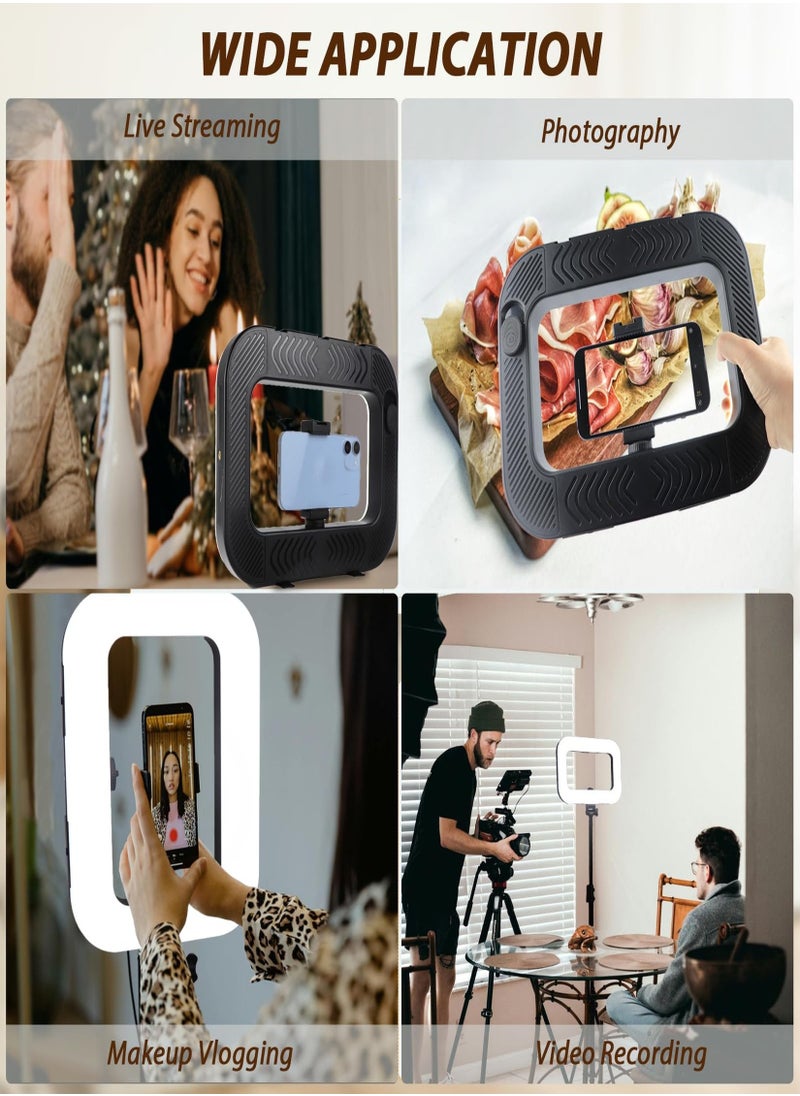A&W - LED Video Rig with Ring Light – Handheld Stabilizer for Camera & Smartphone, 8000mAh Battery & Power Bank, Adjustable Light for Vlogging, TikTok, YouTube, Instagram, Snapchat, Makeup, Outdoor Shooting - Image 1